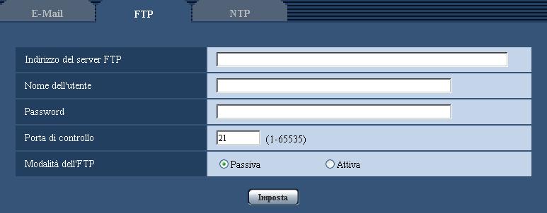 15 Configurazione delle impostazioni dei server [Server] 15.2 Configurazione delle impostazioni riguardanti il server FTP [FTP] Cliccare la scheda [FTP] sulla pagina Server.