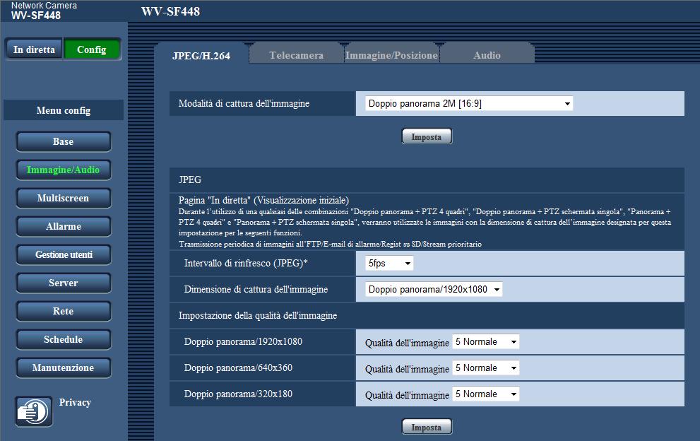 9 Visualizzazione del menu di configurazione da un PC 9.3 Riguardo alla finestra del menu di configurazione A M B C D E F G N H I J K L Pulsante [Config] Visualizzare la pagina Config.