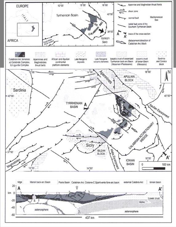 cristalline calabridi sulle unità sedimentarie dell avampaese della placca africana e del suo promontorio apulo (Haccard et alii, 1972; Alvarez, 1976; Amodio-Moirelli et alii, 1976; Tortorici, 1982;