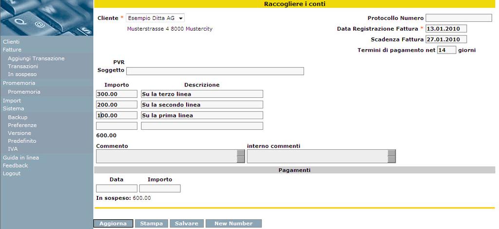 8.5 Sequenza inversa delle posizioni registrate sulla fattura Domanda: è un problema se dopo il salvataggio della fattura le posizioni registrate figurano esattamente nella sequenza inversa?