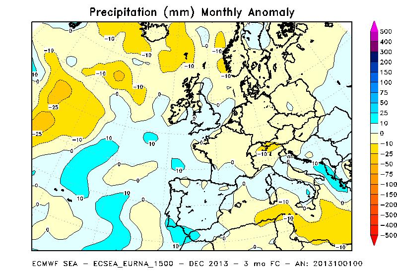 Scendendo su una scala temporale più fine, dalle mappe settimanali (Figura 6) si nota come nella seconda metà del mese in corso non sono attese precipitazioni abbondanti sul