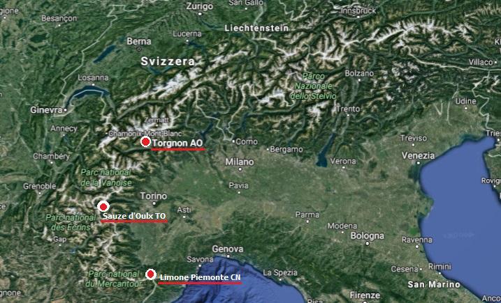 4.Casi studio Il modello a due strati descritto nel capitolo 3 è stato implementato in quattro diversi casi studio: 1. Torgnon (Regione Val d Aosta, 2160 m slm) 2.