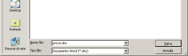 si seleziona la voce Salva con nome