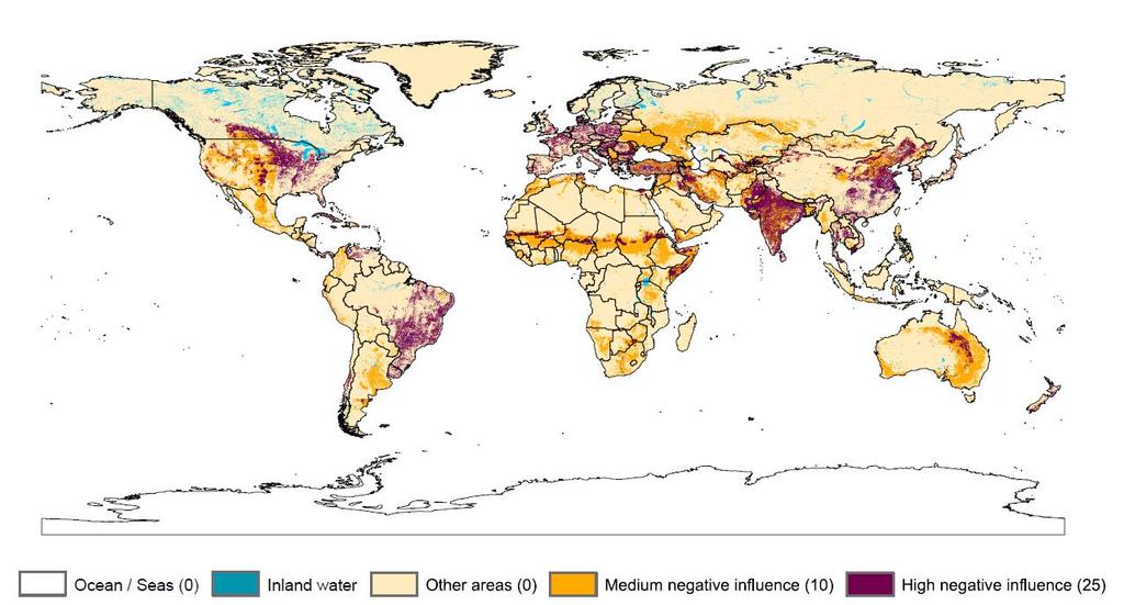 Soil compaction Soil compaction has degraded up to 330,000 km 2 in Europe. Worldwide compaction has degraded an estimated 680,000 km 2 of soil, or around 4% of the total land area.