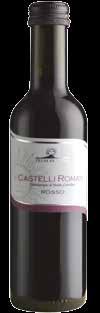 Rosso D.O.C. CASTELLI ROMANI Prodotto Castelli Romani Rosso D.O.C. Uve Sangiovese, Montepulciano, Merlot.