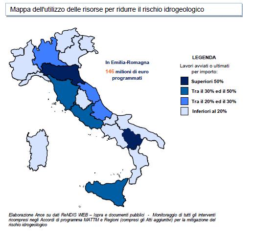 MAPPA DELL UTILIZZO DELLE RISORSE PER LA MITIGAZIONE DEL RISCHIO IDROGEOLOGICO