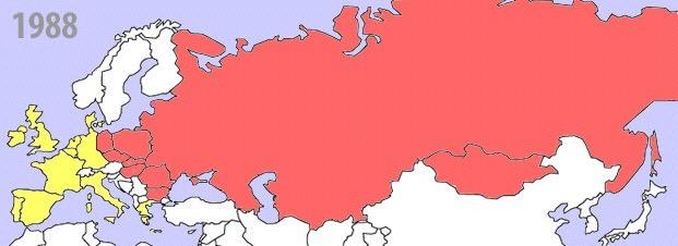 CONFRONTO UE-RUSSIA: 1988 Nel 1988 era ancora saldo il Patto di Varsavia e il Comecon.