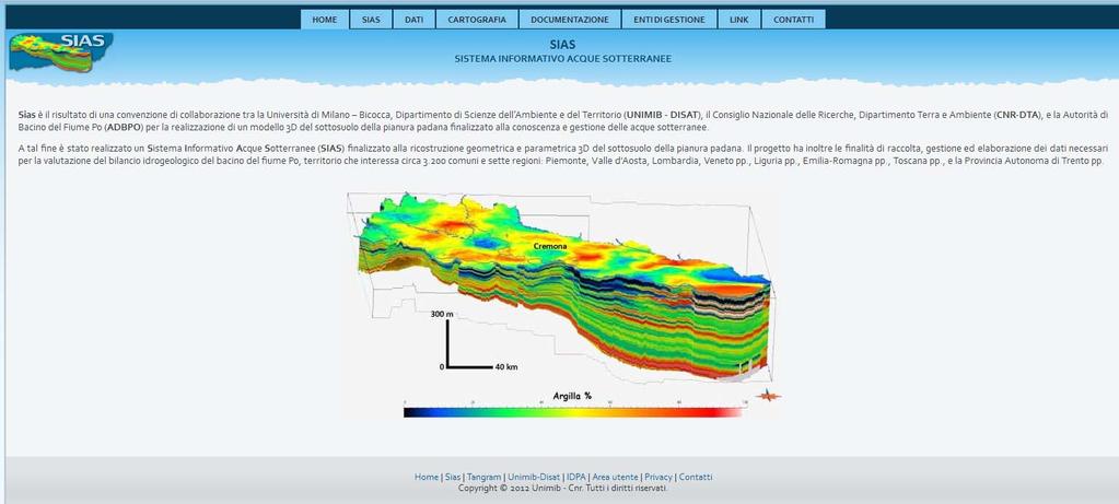 DISAT- UNIMIB TECNOLOGIE DIGITALI PER LA GOVERNANCE DELLE ACQUE SOTTERRANEE CNR-DTA Il primo prodotto di tale attività, in fase di realizzazione, è un SISTEMA INFORMATIVO ACQUE SOTTERRANEE SIAS che