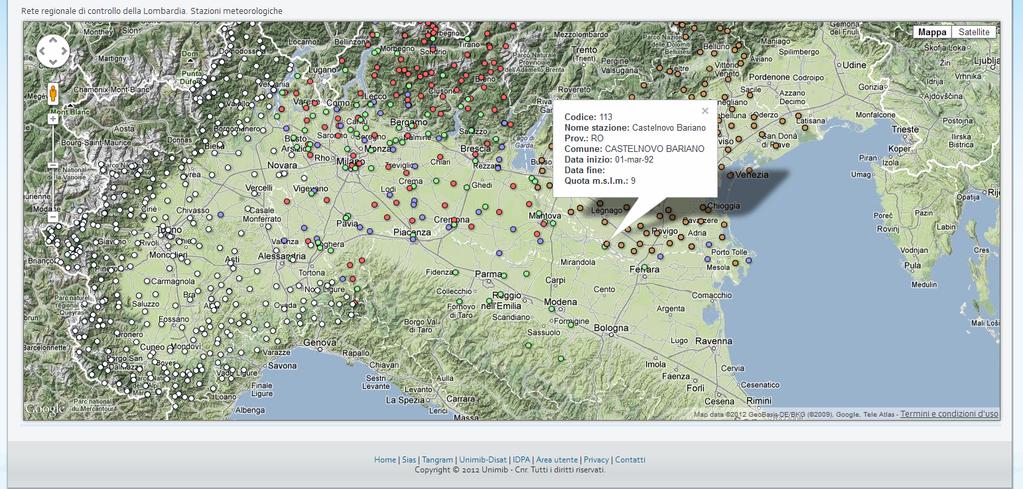 DISATDISATUNIMIB TECNOLOGIE DIGITALI PER LA GOVERNANCE DELLE ACQUE SOTTERRANEE CNRCNR-DTA Stazioni meteorologiche: Reti regionali di