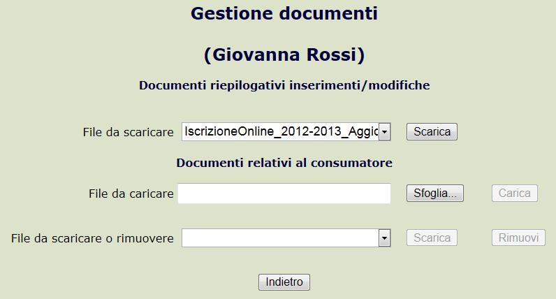 1 Gestione documenti per iscrizione online Dalla pagina di riepilogo delle iscrizioni online è possibile accedere alla gestione degli allegati.