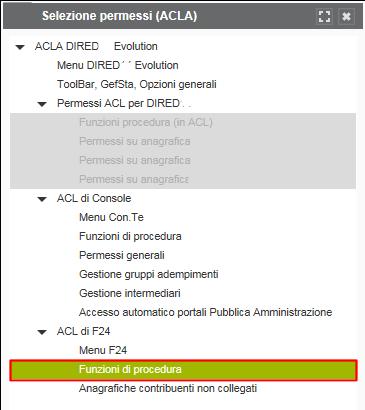 Permessi applicativi F24 ACLAPG Permessi parziali su anagrafica contribuente Per chi utilizza i permessi applicativi (ACLAPG) è stata prevista la possibilità, qualora il permesso sia utilizzato per