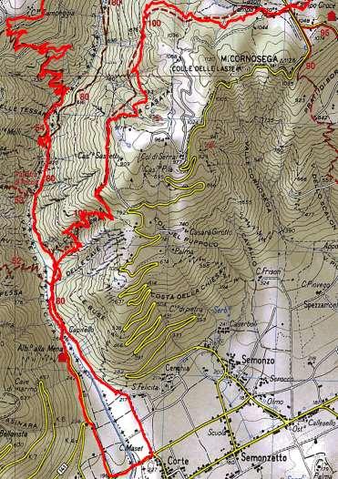 PRIMO TRATTO DA ANTICA ABBAZIA A CAMPO CROCE DISTANZA 8,400 DISLIVELLO +945-125 S TRADA BIANCA 0,8 KM SENTIERO 5,400 KM STRADA CEMENTATA/ ASFALTATA 2,2 KM DESCRIZIONE SALIENTE SI PARTE IN DIREZIONE