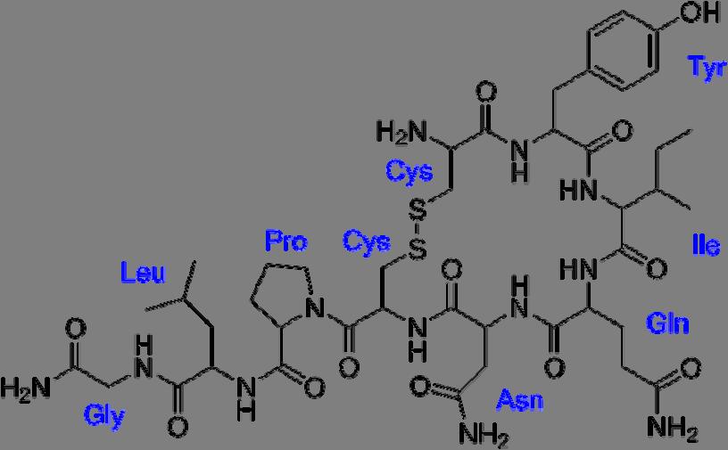 Protidi [14 pti] L ossitocina è un ormone peptidico, la cui struttura è la seguente: Aiutandosi con le informazioni che trova nelle tavole, risalga