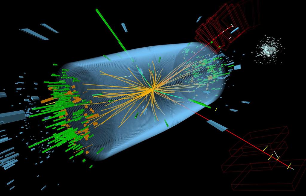 Capitolo 1 La fisica al CERN 1.1 Il CERN Figura 1.1: Evento registrato a CMS, compatibile col decadimento di un bosone di Higgs in 2 bosoni Z.