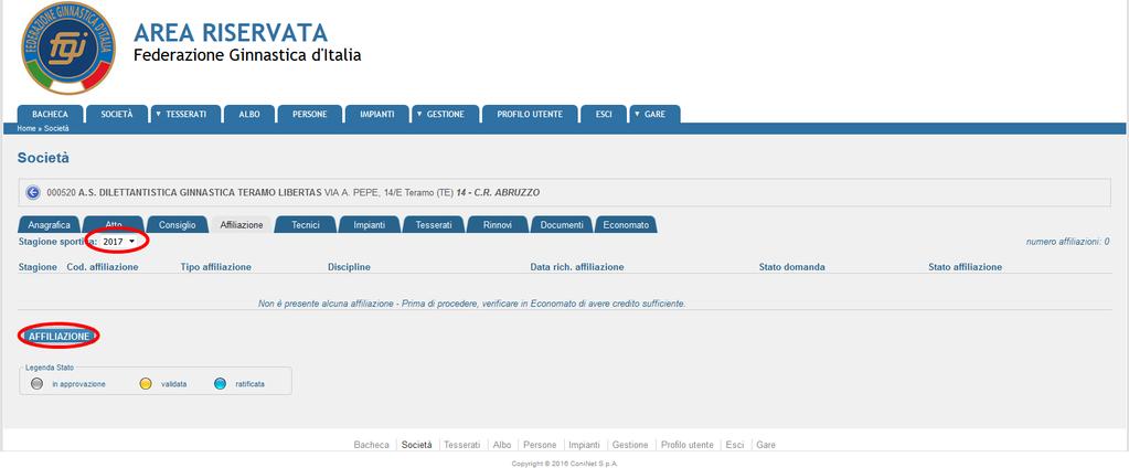 Pag. 9 Una volta raggiunto questo menù si potrà filtrare per area geografica o per denominazione e selezionare l impianto tramite apposita