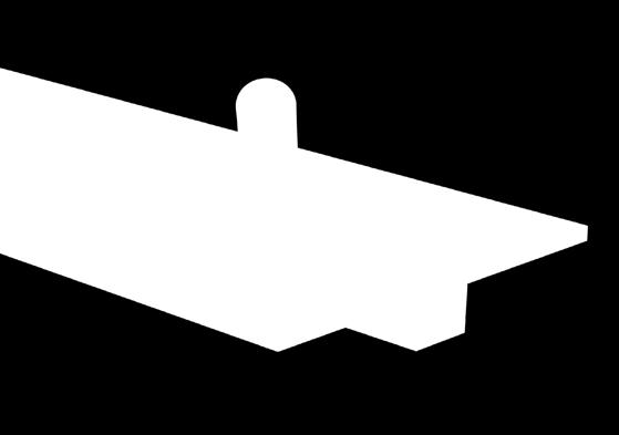 Plasterboard profile 35mm wide for ceiling installation, cuttable to measure on site.