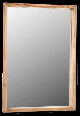 Lo specchio Zen è installabile sia in verticale che in orizzontale. Hand-made, untreated solid teak frame.