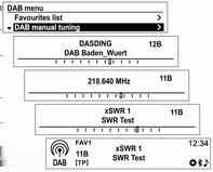 Sistema Infotainment 105 [DAB-DAB off/dab-fm on] Quando si imposta il Collegamento automatico DAB-FM come
