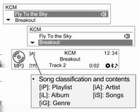 Se nella playlist [ip] non ci sono file musicali, la prima canzone di ogni artista [ia] viene visualizzata.