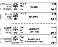 Sistema Infotainment 97 È possibile avviare la voce attualmente selezionata tenendo premuto il pulsante MENU nella modalità di configurazione del tono oppure avviare tutte le voci di questa modalità