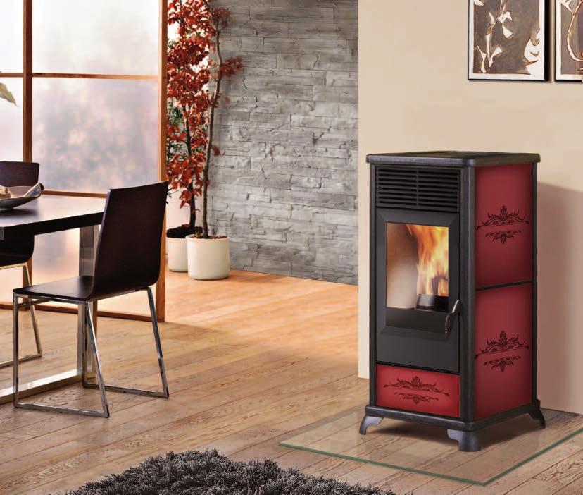 8 kw CLASSICA Stufa a pellet con porta e griglia