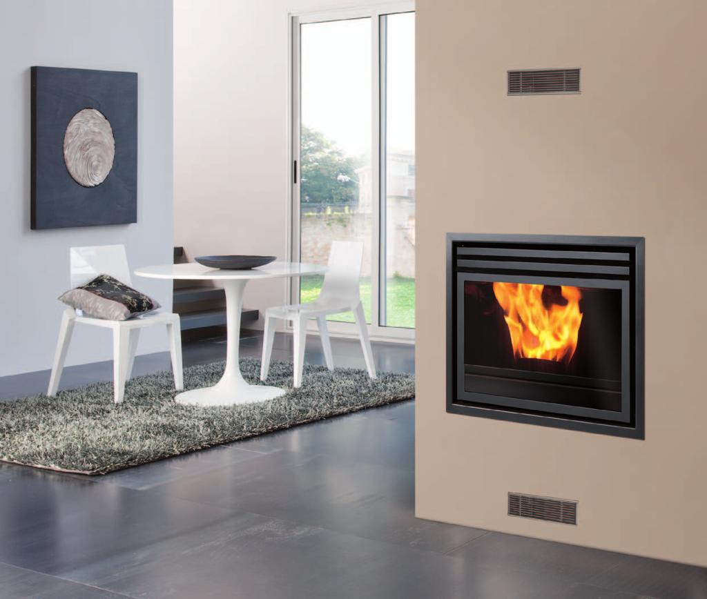 INSERTO A PELLET kw 8 PELLSTAR Focolare completamente in ghisa,