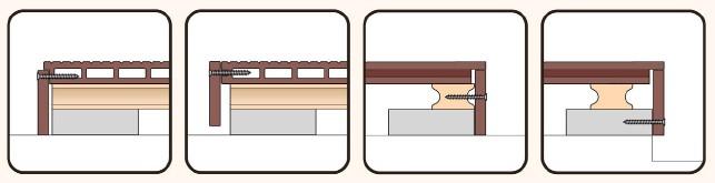 Per determinare le posizioni corrette sulla parete procedete nel seguente modo: posare la copertura d angolo a forma di L sulle sezioni della terrazza.