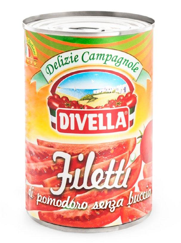 FILETTI DI POMODORO SENZA BUCCIA 400 g POLPA FINE DI POMODORO: Filetti di