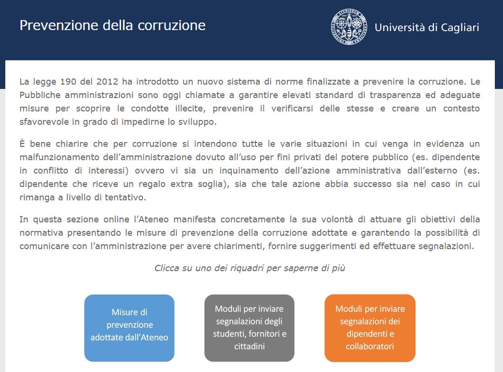 Strumenti dell Ateneo Pagina informativa dedicata