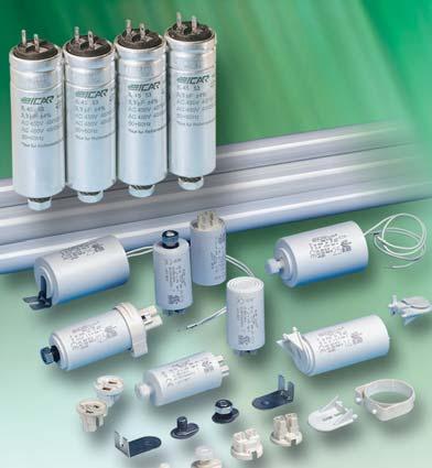 CONDENSATORI PER RIFASAMENTO LAMPADE LIGHTING CAPACITORS Qualsiasi soluzione per il rifasamento degli apparecchi illuminanti è realizzabile con le diverse Serie di Condensatori appartenenti a questa