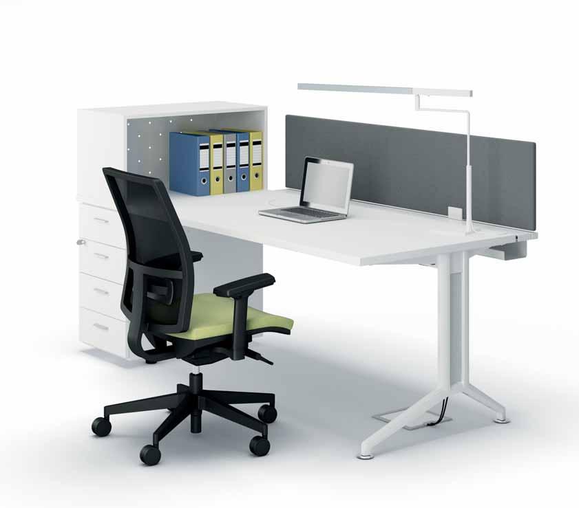 THANKS TO THE VERSATILITY OF THE ELEMENTS, THE OPERATIVE BOX CAN create single or multiple workstations.