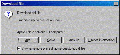 Tracciato Accedendo a questa funzione si apre una nuova finestra contenente tutta la documentazione e dalla quale si ha la possibilità di aprire singolarmente, o salvare nel proprio pc, la scheda del