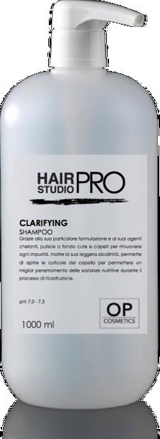 CLARIFYING SHAMPOO: Da usare prima di ogni trattamento per una pulizia profonda e per aprire le cuticole del capello.