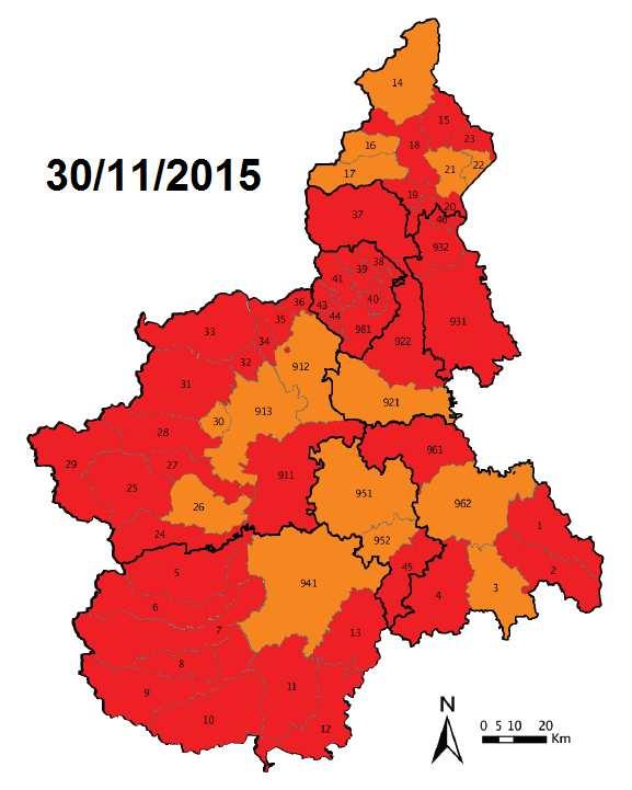 DICEMBRE Ad eccezione della zona dell Alessandrino, il pericolo di incendi boschivi è stato sempre elevato o molto elevato per l intero mese.