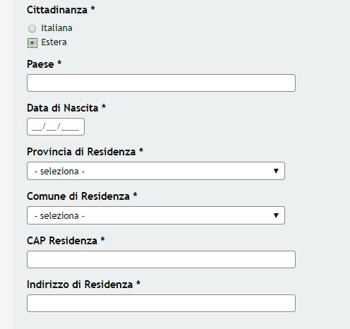 Inserire il Codice Fiscale Bambino/a e cliccare in un punto qualsiasi dello schermo per attivare la ricerca del dato inserito.