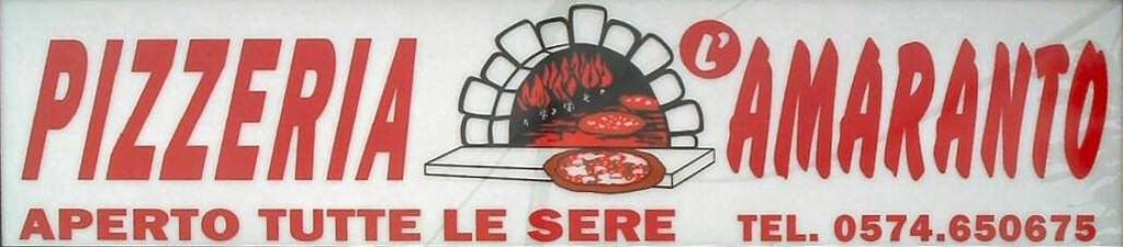 0574/26281 La pizzeria è aperta dal lunedì al sabato. Intrattenimento musicale e karaoke. Serate a tema. Feste e compleanni. Prenotazioni: tel.