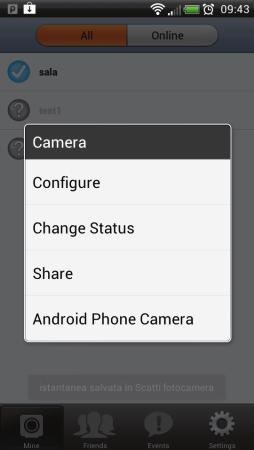 Su entrambi (Apple ed Android) troverai anche diverse Funzionalità Avanzate Puoi accedere alla configurazione avanzata di +Cam: iphone/ipad: toccando sull'icona evidenziata col cerchio rosso alla