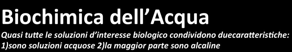 Biochimica dell Acqua