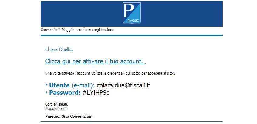 4.3 Mail di conferma registrazione Infine, si riceverà una mail di conferma