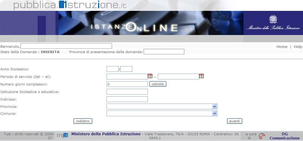 _V002.doc Indicare: Anno scolastico Periodo del servizio Numero giorni (calcolabile in automatico con apposito bottone calcola ).