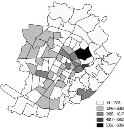 234 Centro Einaudi, Diciottesimo Rapporto «Giorgio Rota» su Torino, 2017 Benché la suddivisione per ACE sia stata utilizzata per buona parte delle mappe, in alcuni casi sono state adottate altre