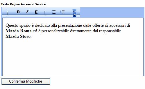 SERVICE ACCESSORI: Istruzioni di personalizzazione Come accedere Dal menu laterale del pannello di amministrazione selezionate Contenuti > amministrazione accessori service.