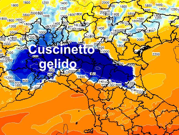 Le inversioni termiche In 12 ore l aria calda dall Adriatico invade la Pianura
