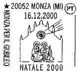 zza della Repubblica 06034 FOLIGNO (PG) DATA ED ORARIO DEL SERVIZIO: 15/12/2000 orario 11,30/17,30 Filatelia della Filiale di 06034 FOLIGNO (PG)