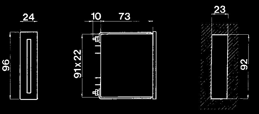 for housing IP52 grado di protezione morsetti protection for terminals IP00 TIPO DI MISURA MEASURING TYPE AC A INGRESSI (valori f.sc.) INPUTS (end sc.