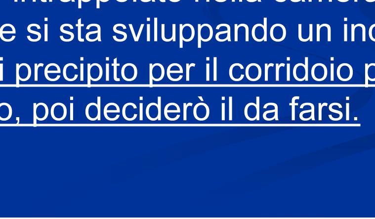 13) I pericoli del fuoco Sei rimasto intrappolato nella camera di un albergo dove si sta