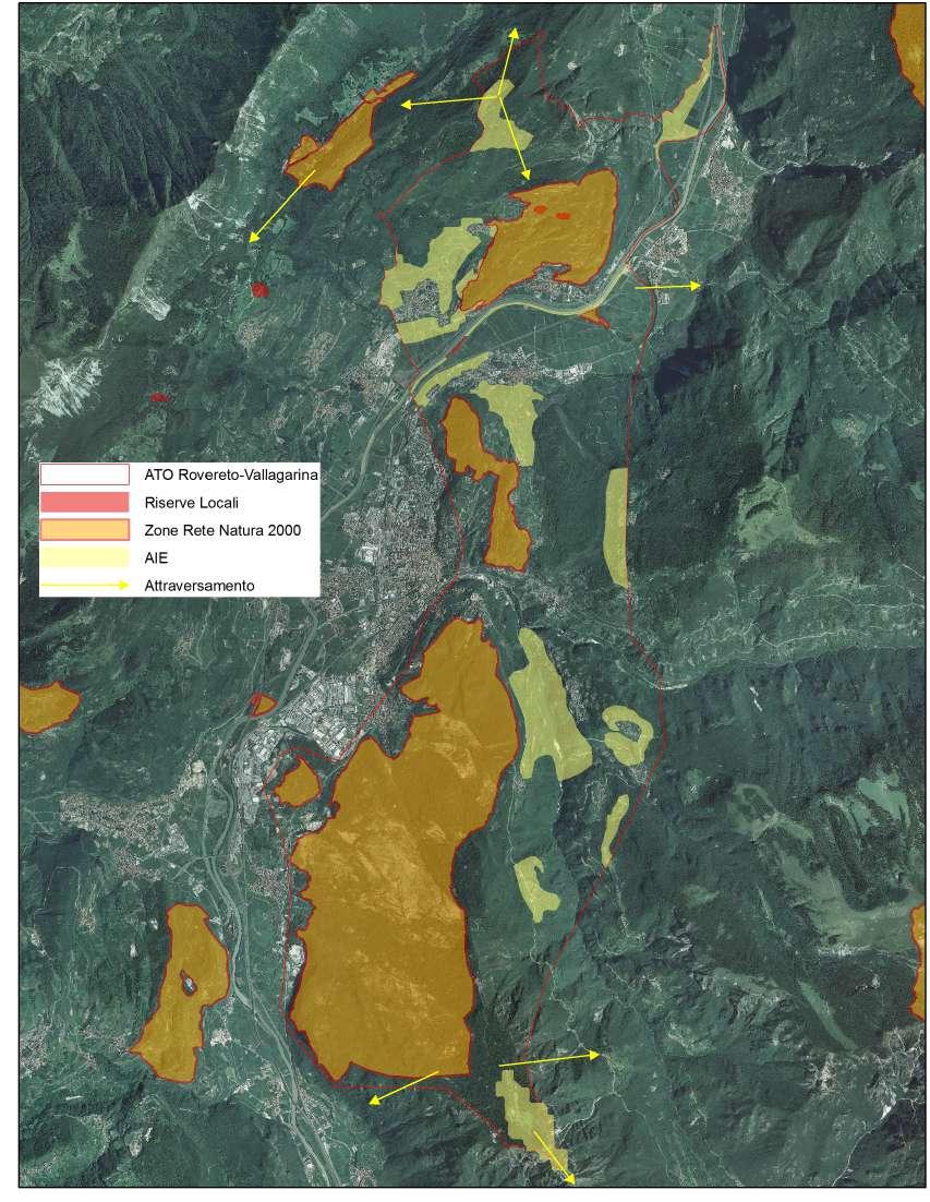 6.2 Zonizzazione della Rete di Riserve L insieme delle aree viste nei capitoli precedenti, aggiunte all area di partenza definisce il potenziale confine di una possibile futura rete di riserve.