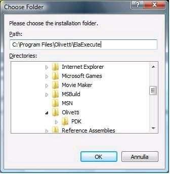 6/22 Inserire nel Path questo nuovo percorso C:\SwInstallato\Olivetti\ElaExecute (non usare le cartelle di