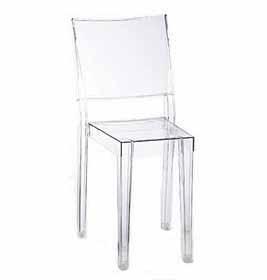 Sedia Kartell - La Marie Sthul 39 52 Altezza: 88 Colore: Trasparente Scocca in Policarbonato Cuscino bianco