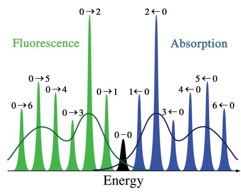 Spettroscopia di luminescenza - Fluorescenza L assorbimento di r.e.m. porta la molecola in stati vibrazionali dello stesso stato elettronico eccitato.